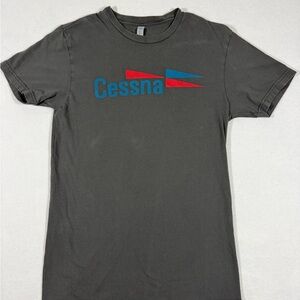 Next Level Adult Cessna Graphic Charcoal Crewneck Tee